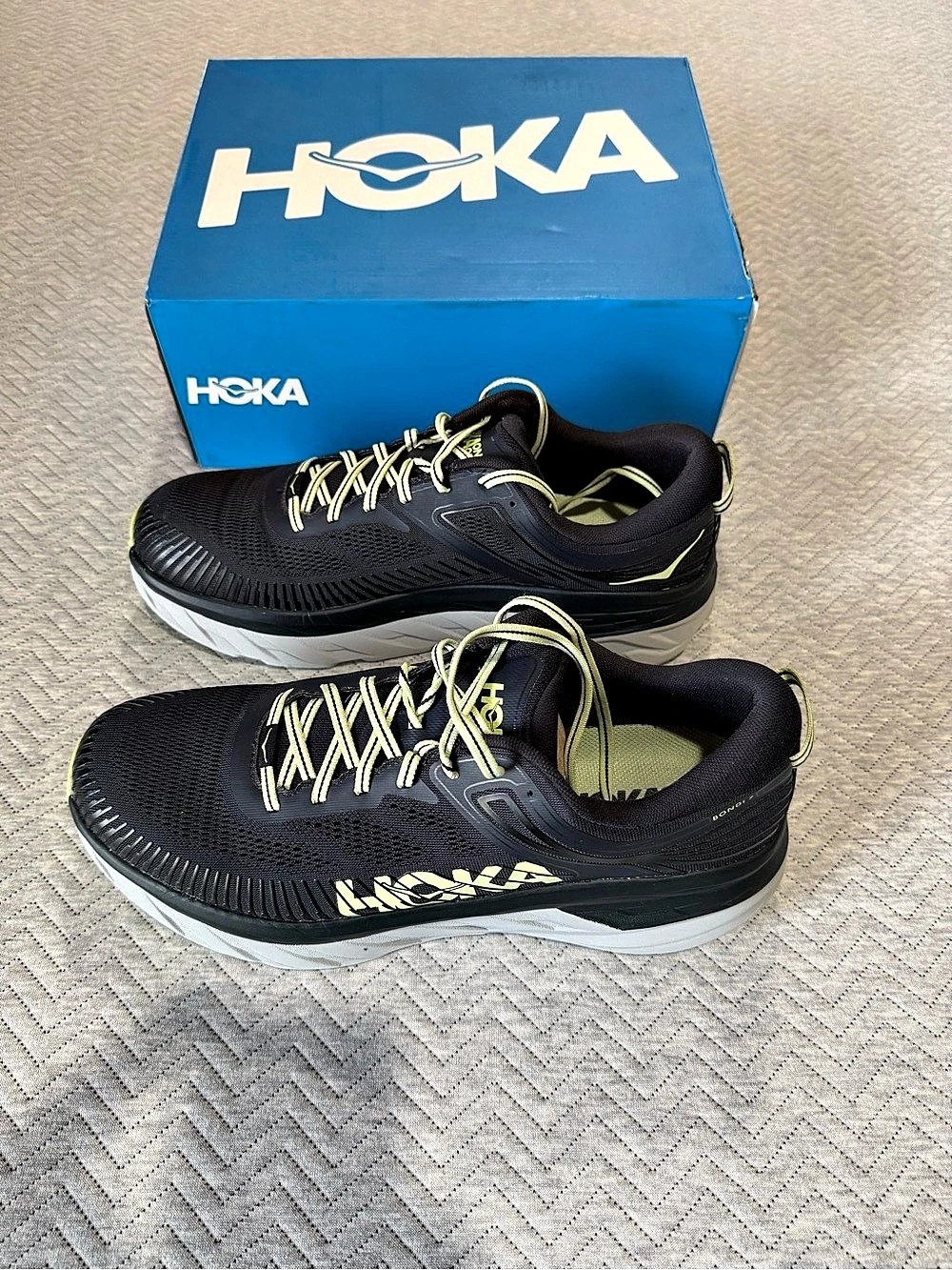 HOKA Black & Green Athletic Shoes